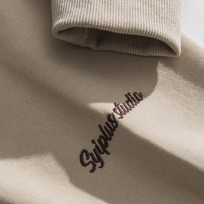 xiangtuibao Vintage Flocked Letter Fake Two Patchwork Hoodie Pullover Harajuku Sweatshirts Men Hip Hop Streetwear Loose Casual Tops