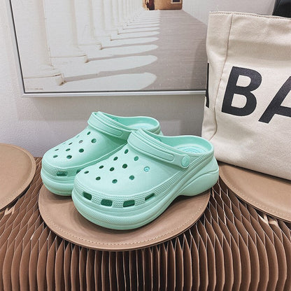 Summer Women Croc Clogs Platform Garden Shoe Sandals Height Increasing Slippers Slip On For Girl Beach Shoes Fashion Lady Slides