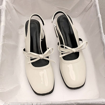 Elegant Casual Woman for Shoes Sandals Bow Hollow Pure Color Fashion Shoes Summer Mary Janes Fashion Faity Sandals Design
