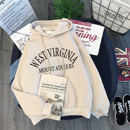 xiangtuibao oversized Hoodies Women Thicker Letter Warm Pullover Coat Drawstring Harajuku Sweatshirt Pink Womens Korean New High Quality