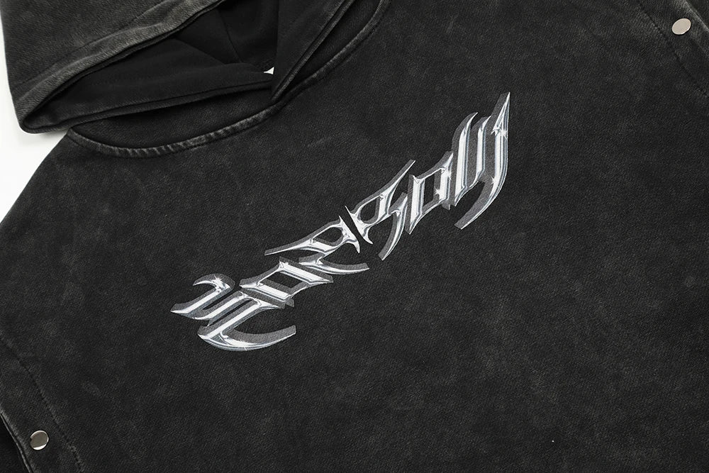 xiangtuibao Y2k Vintage Letter Washed Front Pocket Hooded Hoodies for Men Streetwear Ropa Hombre Sudaderas Pullover Sweatshirts Oversized