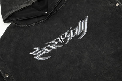 xiangtuibao Y2k Vintage Letter Washed Front Pocket Hooded Hoodies for Men Streetwear Ropa Hombre Sudaderas Pullover Sweatshirts Oversized
