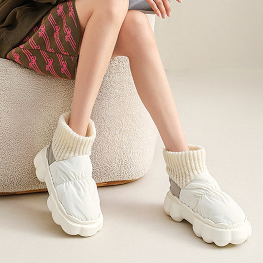xiangtuibao Winter Boots for Women Chunky High Heels Ladies Shoes Thick Platform Waterproof Comfortable Soft Warm Fur Female Snow Boot
