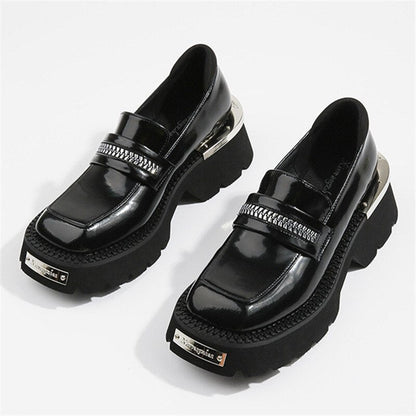xiangtuibao Women Pumps Thick Sole Platform Low Heel Shoes for Woman Slip-on Espadrilles Chunky Heel Leather Dress Creepers Casual Loafers