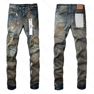 xiangtuibao - Men's Route 66 Retro Washed Tactical Denim Pants
