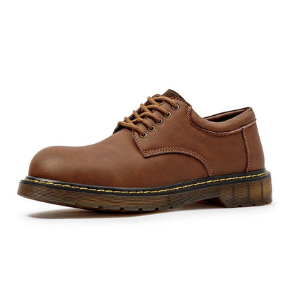 Maden Shoes Spring Autum  New Leisure Leather Shoes Men's Trend Big Head Tide Shoes Men British Wind Low Help Shoes