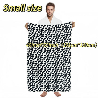 1pc Cow Printed Flannel Blanket, Double-sided Blanket Gift, Warm Soft Black And White Bed Blanket For Couch Bed Sofa Travelling, Birthday Gift Air Conditioning Blanket