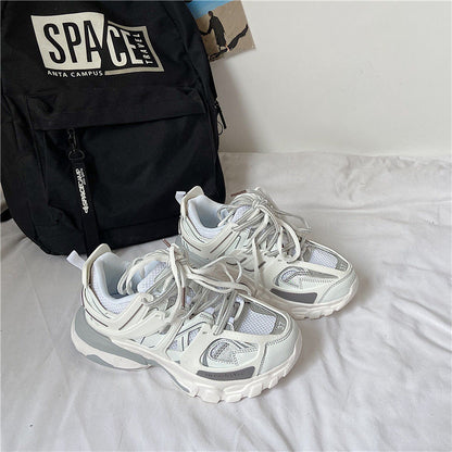 Female Male Dad Shoes  Adult Platform Trainers Stylish Casual Chunky Sneakers For Women Men White Sport Thick Sole Footwear