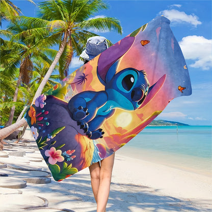 1pc Vibrant Anime Sunset Beach Towel - Super Absorbent, Quick-drying, Lightweight, Soft, and Compact Oblong Beach Blanket - Perfect for Beach Swimming, Outdoor Camping, Travel, and Water Sports Enthusiasts