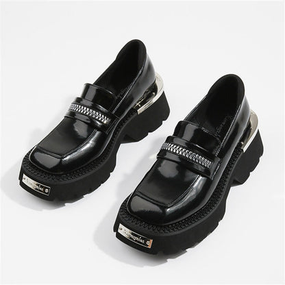 xiangtuibao Women Pumps Thick Sole Platform Low Heel Shoes for Woman Slip-on Espadrilles Chunky Heel Leather Dress Creepers Casual Loafers