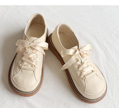Spring Autumn New Women Oxford Shoes Flat on Platform Casual Shoes Lace Up Leather Shoes Sewing Round Toe zapatos mujer cx288