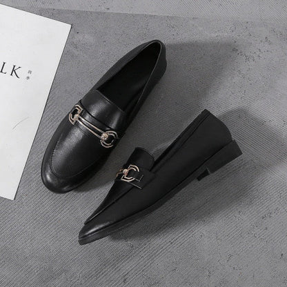 Plus Size 44 Spring Designer Shoes Woman Quality Leather Slip on Flats Shoes for Women Loafers Ladies Shoe Zapatos De Mujer JJ22