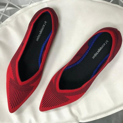 Spring Autumn Women Slip on Flat Loafers Ballet Breathable Knit Shoes Patchwork Maternity Shoes Mujer Loafers