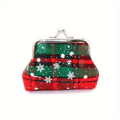 1pc Girl's Christmas Gift Bag, Snow Pattern Purse, Jewelry Storage Bag for stocking stuffers