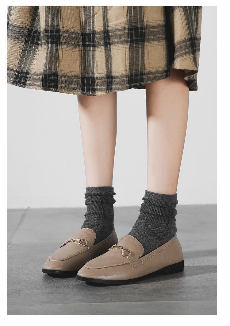 Plus Size 44 Spring Designer Shoes Woman Quality Leather Slip on Flats Shoes for Women Loafers Ladies Shoe Zapatos De Mujer JJ22