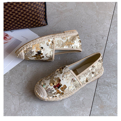 Hot Sale Women Flat Shoes Bling Ballet Loafers Ladies Without Heels Woman's Slip-on Shoes Casual Walk Shoes for Women