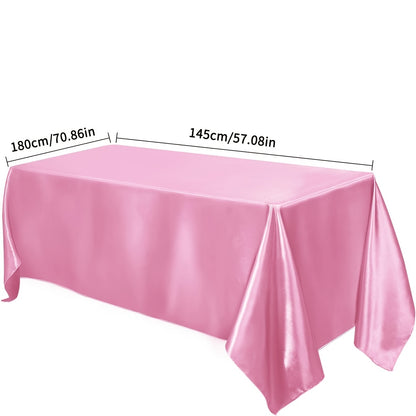 1pc, Satin Tablecloth, Shiny Rectangular Tablecloth Covering Smooth Fabric Dining Table Decoration, Suitable For Wedding Banquet Table Decoration