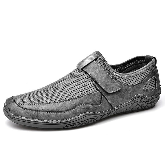 xiangtuibao Summer New Men's Leather Casual Shoes Luxury Brand Fashion Soft Loafers Moccasins Outdoor Breathable Slip-On Shoes Big Size