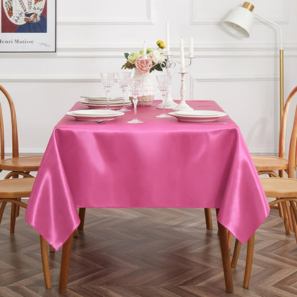 1pc, Satin Tablecloth, Shiny Rectangular Tablecloth Covering Smooth Fabric Dining Table Decoration, Suitable For Wedding Banquet Table Decoration