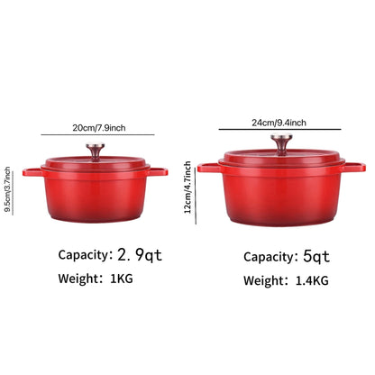 1pc, Premium Enameled Dutch Oven Pot - Heavy-Duty, Non-Stick, Multifunctional Cookware for Home Kitchen - 9.4'' Large Capacity, Durable Cast Aluminum Construction, Easy Cleaning, Versatile Cooking, Kitchen Essentials