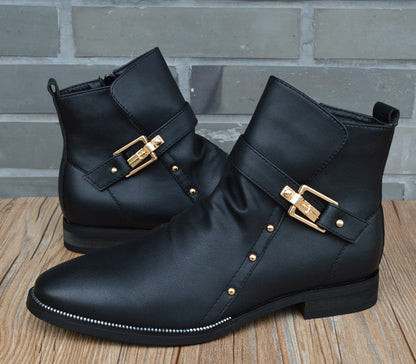 xiangtuibao New Fashion Men Boots Genuine Leather Men's British Autumn Winter Warm Plush Ankle Boots Man Casual shoes Zapatos man hombre