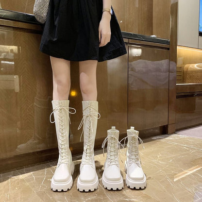 xiangtuibao Sexy Slim Women's Wedges Over The Knee Thick bottom High Heels Boots Autumn Winter Wear-resistant non-slip Boots Woman Boot