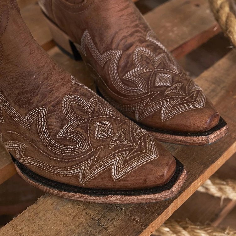 xiangtuibao Embroidery Botas Mujer Faux Leather Cowboy Ankle Boots For Women Wedge High Heel Boots Snake Print Western Cowgirl Boots
