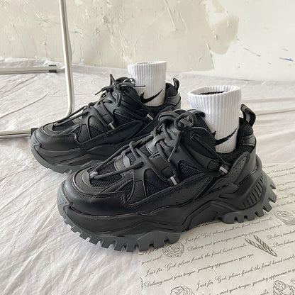 Women Sneakers Fashion Mesh Chunky Girls Casual  Spring Reflective Comfortable Thick Sole White Dad Flats Platform Shoes