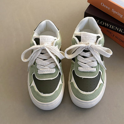 xiangtuibao Platform Sneakers Woman Chunky Lace Up Flats Shoes Sneakers Trend Casual Spring Autumn Female Tennis Shoes Sports Designer