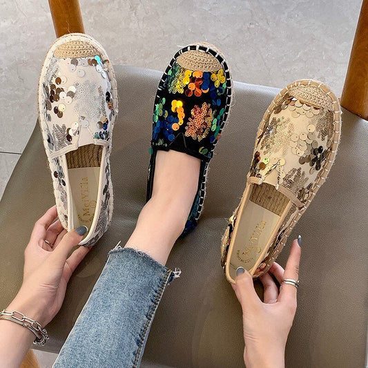 Hot Sale Women Flat Shoes Bling Ballet Loafers Ladies Without Heels Woman's Slip-on Shoes Casual Walk Shoes for Women