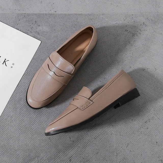 Simple Designer Spring Shoes Woman PU Leather Slip One Shoes for Women Comfortable Ladies Flats Loafers Mocassins Zapatos JJ27