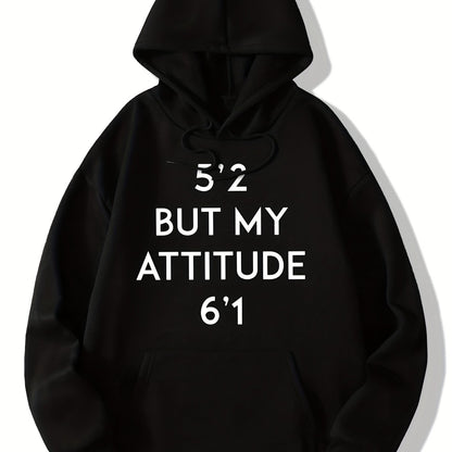Trendy Letter Print Womens Hoodie - Stylish Kangaroo Pocket & Adjustable Drawstring Hood - Comfortable Long Sleeve Sweatshirt for Casual Wear