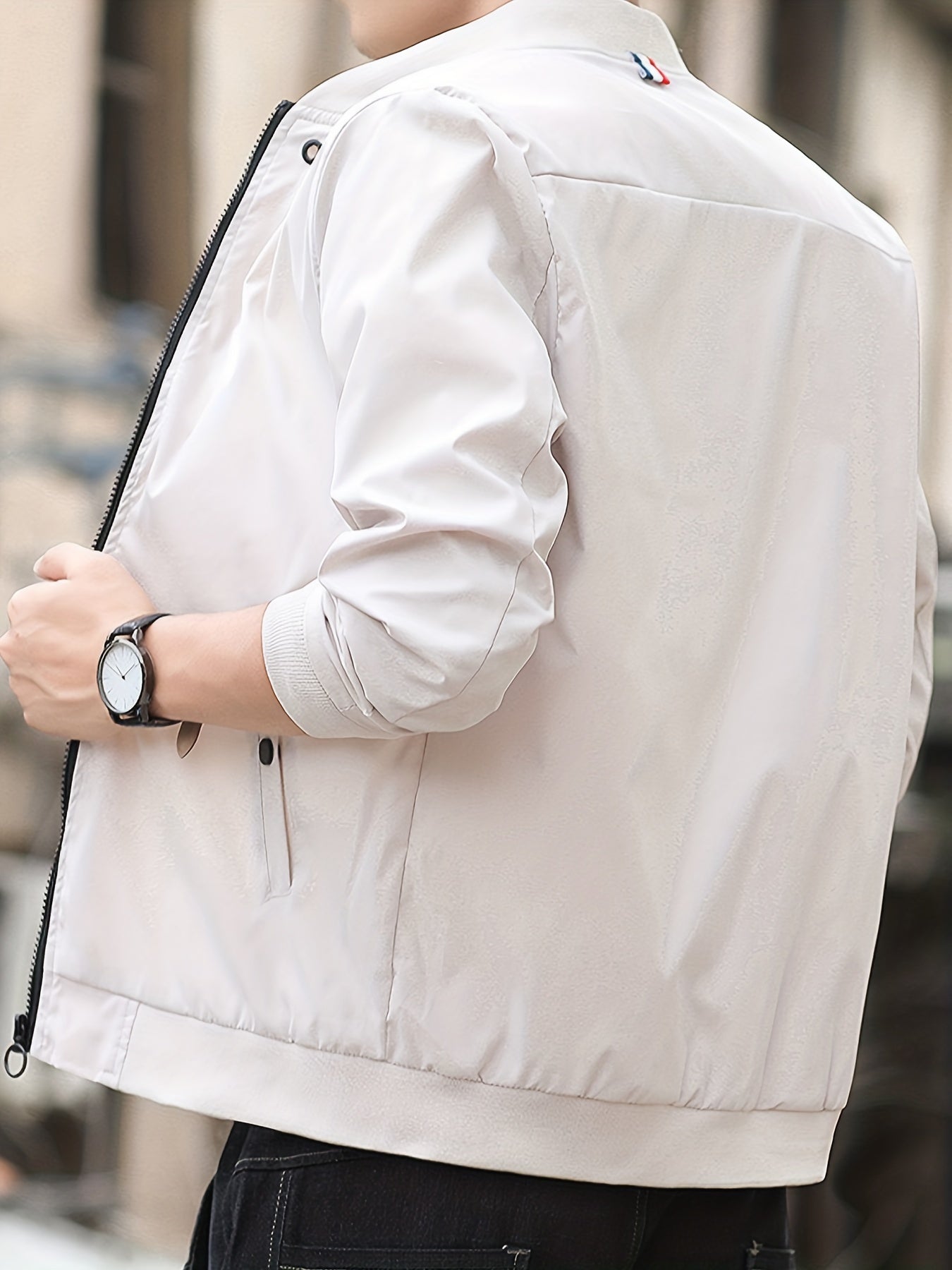 Stylish Men's Zip-Up Baseball Jacket - Thin, Regular Fit, Casual, Breathable, Versatile - Perfect for Youth and Men, Everyday Wear, Outdoor Activities