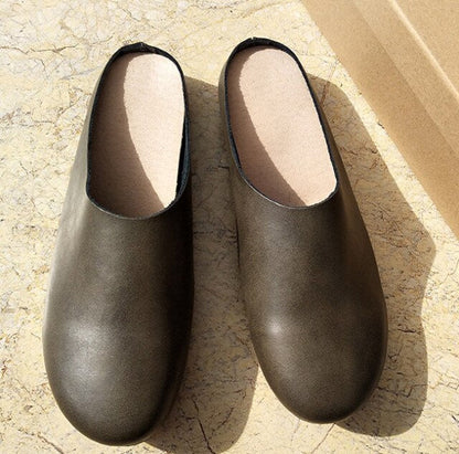 xiangtuibao Women Slippers Spring New Genuine Leather Women Shoes big Size 41 42 43 Flat Casual Summer Half Slippers Women