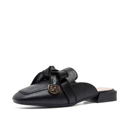 xiangtuibao Women Mules Slippers Slip on Flats Shoes Luxury Brand Designers Loafers Low Heel Sandals Casual Shoes PU Leather