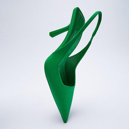 High Heels Pointed Toe Lace-Up Shallow Mouth Slip On Women's High-Heeled Shoes Sexy Pump Sandals Ladies Spikes Gold Slip-On Beig
