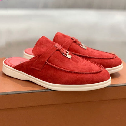 LP Suede Casual Women Shoes Flat Muller Shoes  Fashion Summer Brand Design Comfort Slippers Luxury Walking Trendy Female