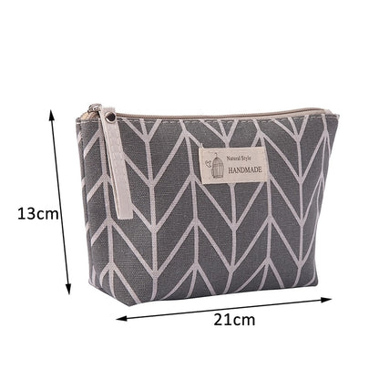 Women Plaid Makeup Bag Fashion Cotton Zipper Pouch Multipurpose for Women Travel Bath Cosmetic Bags Organizer Toiletry Wash Bag