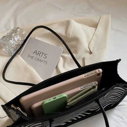 Zebra Striped Shoulder Bags Women Vintage Chic PU Leather Korean Style Ladies All-match Daily Bolsa Large Capacity High Quality