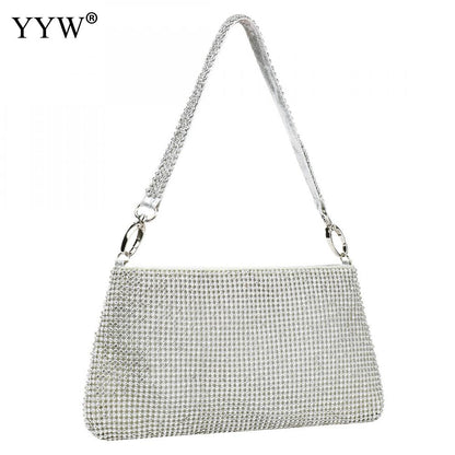 New Rhinestone Underarm Bag Fashionable Versatile Compact And Portable European Style For Woman Daily Wear Or Matching