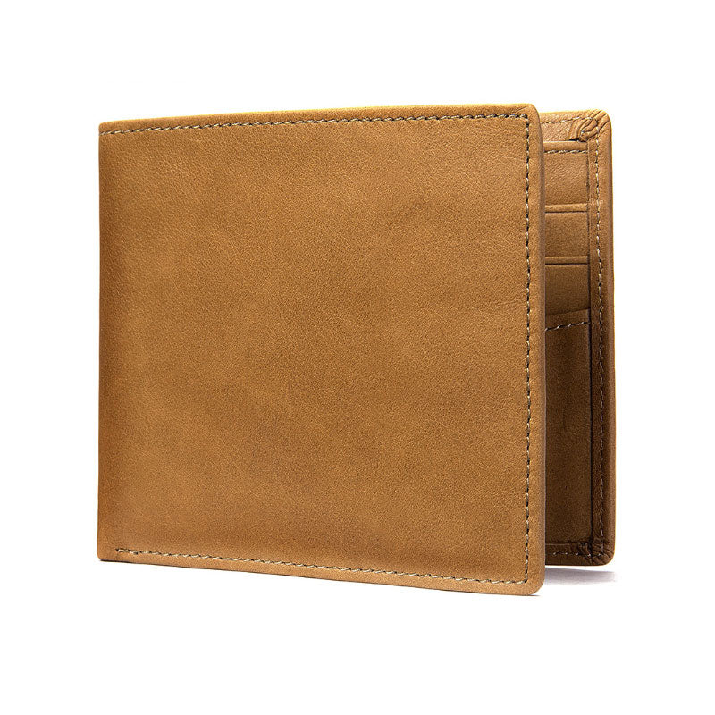 New Soft Leather Wallet Ultra thin Men&#39;s Genuine Leather Wallets Man Small card holder Wallets Vintage Short Purse for Male