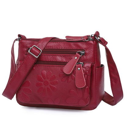 2 Layers Casual Women's Bags New Small Printing Shoulder Crossbody Handbags and Purse Multi-pocket Leather Messenger Sac Bolsa