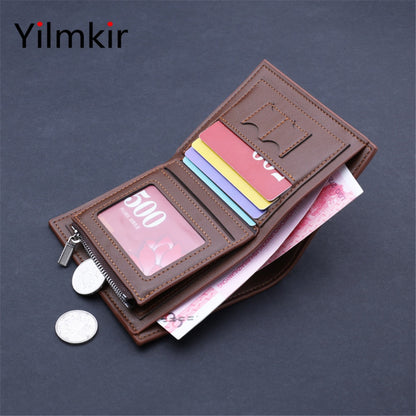 Fashion Casual Short Men Wallet Casual Travel Portable Male Credit Card Holder Coin Purse Lightweight PU Popular Simple Wallets