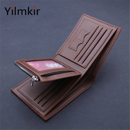 Fashion Casual Short Men Wallet Casual Travel Portable Male Credit Card Holder Coin Purse Lightweight PU Popular Simple Wallets
