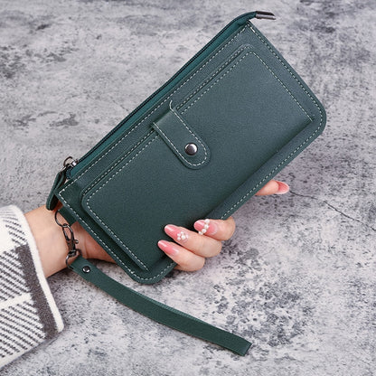 New Women&#39;s Wallet Multifunctional Fashion PU Leather Long Wallets Multi-card Position Clutch Buckle Zipper Student Wallet