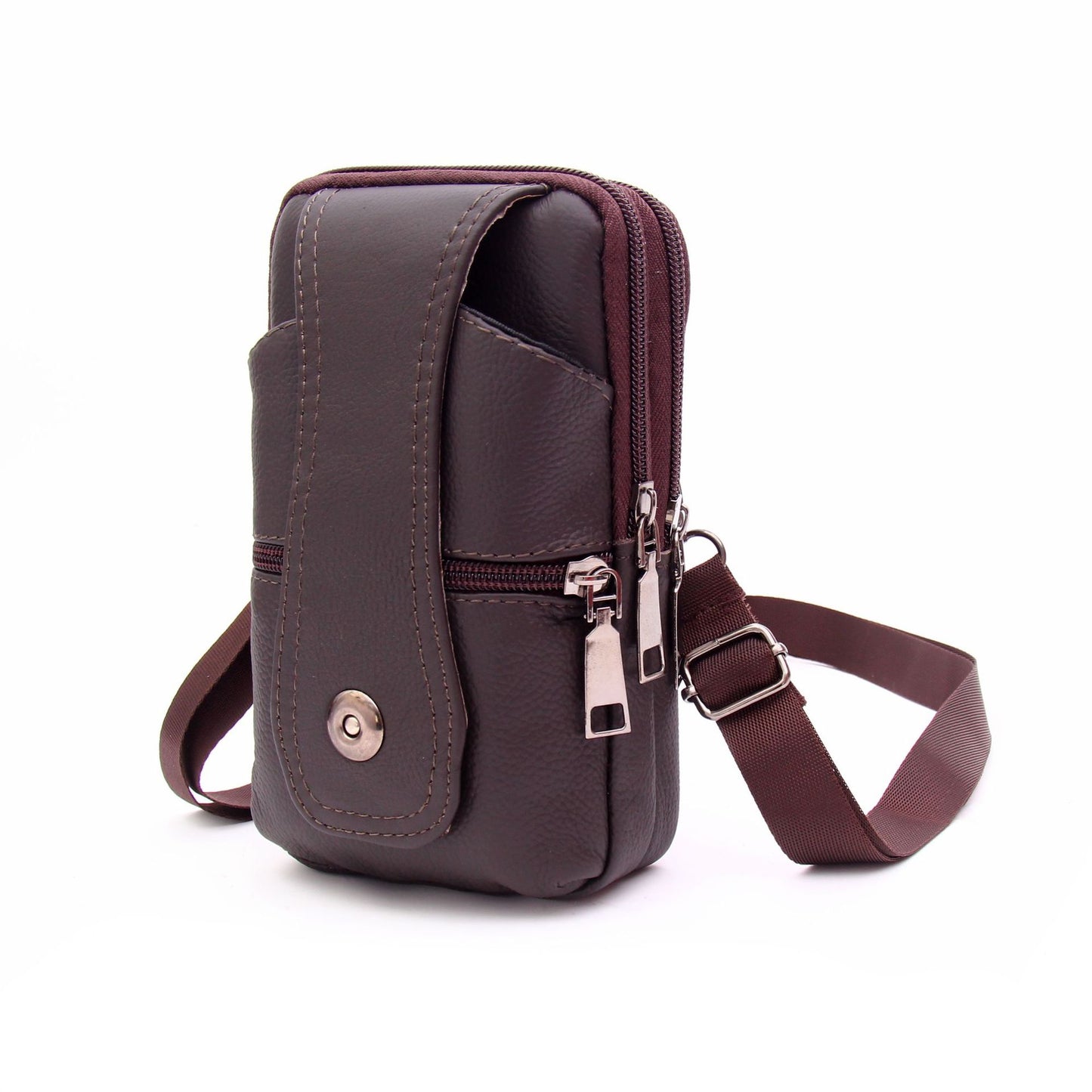 Men&#39;s messenger bag retro leather shoulder bag men&#39;s small messenger bag leather bag mobile phone bag casual business waist bag