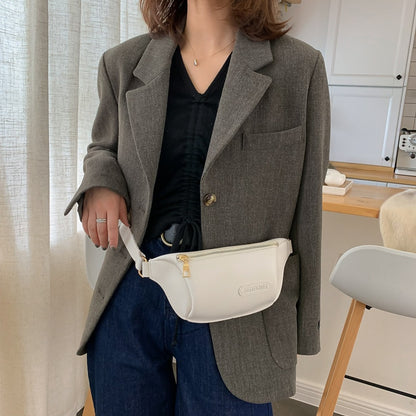 Fashion Women Solid Color Crossbody Bag Casual Ladies PU Leather Fanny Packs Small Purse Vintage Pure Color Leather Bag
