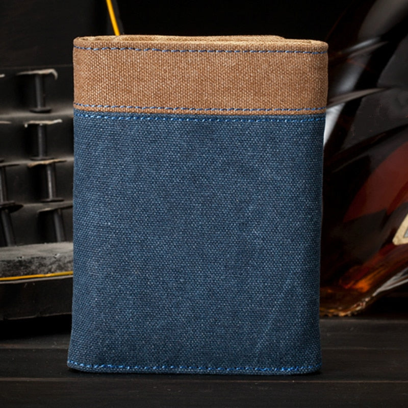 Retro Men&#39;s Wallet Business ID Card Holders Purse Small Leather Card Wallets Short Bifold Wallet for Men Slim Purses Male Wallet