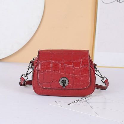 2 Straps, Snake Pattern Flap Bag, Women&#39;s Genuine Leather Shoulder Bag, 100% Real Cow Skin Cross body Messenger Bag, T050