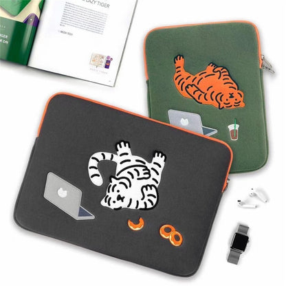 13 Inch Green Tiger Laptop Tablet Case For Macbook Ipad Pro Retina 9.7 10.8 11 14 15 15.6 inch Notebook Huawei Ipad Sleeve Bag